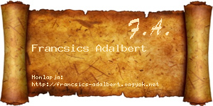 Francsics Adalbert névjegykártya